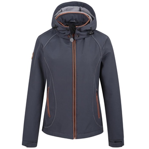 Chaqueta de Forro Polar con Capucha y Cuello Alto para Mujer, Color Coral, Cierre de Cremallera, Transpirable, de Poliéster, para Invierno, Corte Regular - Product Image 5