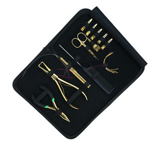 Kit d'outils portables pour extensions capillaires avec dissolvant de micro-perles, outil à boucle de fil, aiguilles courbées, peigne à queue et ensemble de doigts pour séparation de cheveux - Product Image 1