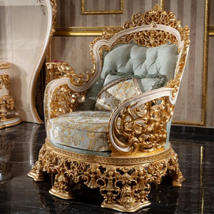 Canapé sectionnel français de haute qualité, mobilier de salon en bois d'acajou, luxe, sculpté à la main, ensemble de canapés classiques rembourrés, hôtel - Product Image 4