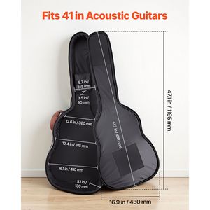Étui rigide pour guitare acoustique 47,1 pouces, coque rigide Oxford, étui de voyage protecteur avec compartiment pour accessoires et rembourrage en mousse - Product Image 2