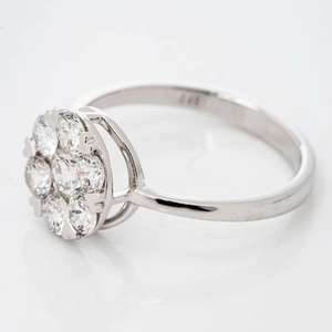 <b>Floral</b> Style Round Cut Diamond Promise Ring Lab Grown CVD With 18K Solid Gold Fine Wedding Party Surprise Gift For Partners - Product Image 5