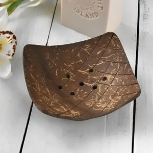 Soporte rectangular de concha de coco para jabón, respetuoso con el medio ambiente, cero residuos, platos listos para la exportación, superventas - Product Image 1