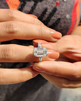 Bague de fiançailles en diamant de laboratoire taille émeraude pour femme, style classique de luxe, or 3,20 carats, bijoux certifiés IGI