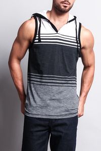 Camiseta sin mangas con capucha y bloques de color, de secado rápido, estilo casual deportivo para hombre - Product Image 6