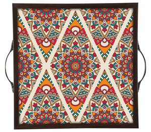 ถาดเสิร์ฟไม้ด้ามจับโลหะสุดฮิต ถาดไม้มะม่วงทำมือ ถาดเสิร์ฟตกแต่ง ถาดเสิร์ฟขนมหวาน - Product Image 5