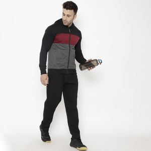 Ensemble de survêtement décontracté pour homme, coupe-vent en coton, veste de sport à capuche, jogging, demi-zip - Product Image 3