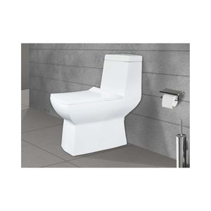 Inodoro Compacto de Esquina de Una Pieza, Cerámica Blanca, Sanitario de 675x360x700mm, Doble Descarga, para Proyectos de Hoteles y Apartamentos - Product Image 1