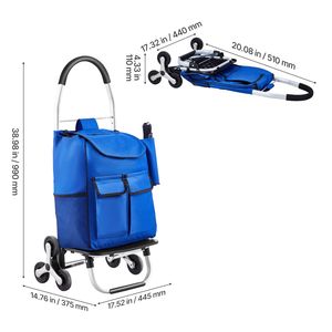Carrello spesa pieghevole a 6 ruote con funzione di salita scale - Capacità 36L - Product Image 6
