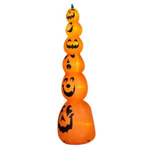 9FT zucche impilate gonfiabili di Halloween 6 luci LED incorporate grandi decorazioni da cortile all'aperto decorazioni da cortile gonfiabili - Product Image 2