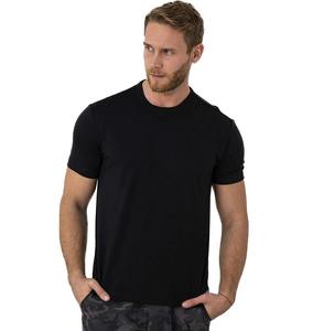 T-shirt noir à col rond et manches courtes pour homme, coupe classique, tricoté, décontracté, respirant, couleur unie, 100 % coton, color block, 320 g - Product Image 2