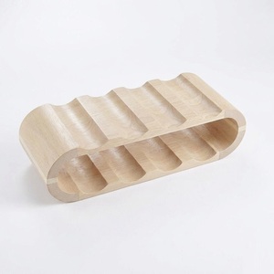 Modern Luxury Acacia Wood <b>Wine</b> Rack Countertop Eco-Friendly Wavy Design 8 Bottle <b>Wine</b> Holder Solid Wood Display Shelf On Sale - Product Image 1