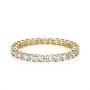 Lab Grown Diamond 10K 14K 18K 22K Solid Gold Plated Ring Full Eternity Ring Round Shaped Wedding Engagement Ring For Women - Product Image 1