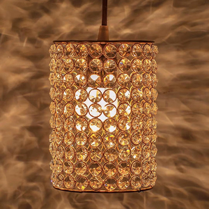 Lampe suspendue en forme de baril en cristal Homesake avec finition cuivre/or - Product Image 1