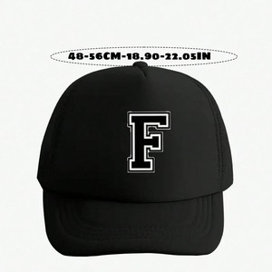 1 gorra de béisbol para niños con 26 letras, sombrero para el sol transpirable de malla moderno y versátil, adecuado para salidas diarias - Product Image 1