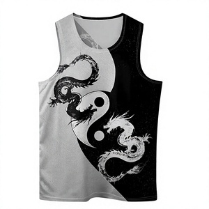 <b>Black</b> Men's <b>Tank</b> <b>Tops</b> Summer Sleeveless Tee Breathable Anti-UV Eco-Friendly 100% Polyester Solid Print Front Workout Beach - Product Image 1