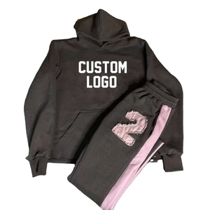 Conjunto Deportivo Personalizado con Logotipo, Sudadera con Capucha de Manga Larga y Pantalones, Color Sólido, Transpirable, de Algodón, Unisex, para Adultos, Ropa Casual de Otoño - Product Image 2