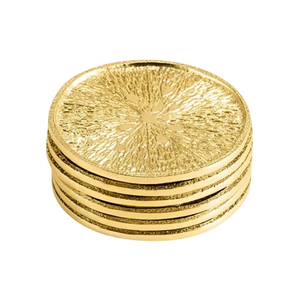 Wholesale Custom Logo Luxury <b>Gold</b> Hammered Metal <b>Coaster</b> Set Round Brass Cup Mat Eco-Friendly Table Decoration Accessories - Product Image 5