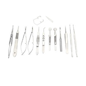 Kit de 15 instruments chirurgicaux ophtalmiques pour le bureau, en acier inoxydable, réutilisable, de haute qualité, pour chalazion et cataracte, avec plateau - Product Image 3