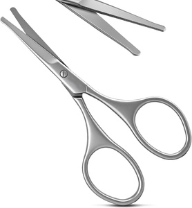 Las mejores tijeras para vello nasal con punta redondeada, recortador de nariz seguro, tijeras de cuchilla larga para cejas y vello facial, OEM con logotipo personalizado. - Product Image 4