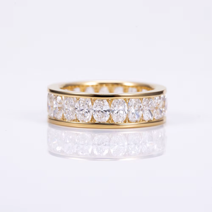 Anillo de Oro Amarillo con Diamantes para Mujer, Corte Baguette, Color G, Piedras Naturales, Anillo de Boda Clásico - Product Image 5