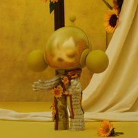 Коллекционные фигурки POPMART MEGA SKULLPANDA 400% «Подсолнухи» от музея Ван Гога, сюрприз-боксы для декора дома