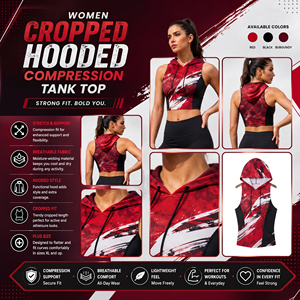 Women Cropped Hooded <b>Tank</b> <b>Top</b> Custom Printed Yoga Singlet <b>Top</b> <b>Ladies</b> Gym Wear Hooded <b>Top</b> Quick Dry Sleeveless Hood <b>Top</b> <b>Ladies</b> - Product Image 6