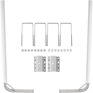 Guide de remorque de bateau en acier de 60 po (2 pièces) avec protections de tube en PVC blanc, accessoires de montage complets inclus - Product Image 1