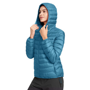 Custom Women's Winter Puffer Jacket Windproof Warm <b>Padded</b> Coats with Hood Canvas Fabric Woven Logo Puffer Jacket - Product Image 2
