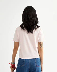 Camiseta de Verano Casual de Alta Calidad para Mujer, Manga Corta, Bordada, Color Sólido, Algodón, Corte Ajustado, Transpirable, de Secado Rápido - Product Image 2