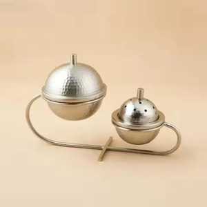 Traditional Style Brass Incense <b>Burner</b> With Perforated Lid Aromatherapy Diffuser Black Base Gold Interior All Season Use - Product Image 5