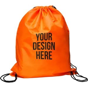 Custom Yellow <b>Drawstring</b> <b>Backpack</b> Unisex Digital Print Front Logo Casual Gym Sports Sackpack Lightweight Outdoor Travel Bag - Product Image 2