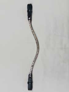 Best quality Leather Browband with Rhinestones <b>Black</b> Horse Tack Customizable Size Velcro Closure wholesale brow <b>band</b> supplier - Product Image 2