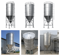 Réservoir de stockage en acier industriel, silo, bac à fond conique, garantie 1 an, échelle d'accès pour la manutention de matériaux en poudre