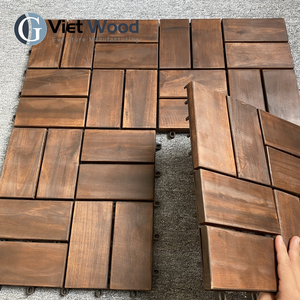 Viet Wood Vietnam Acacia Waterproof Anti-Slip Eco-friendly Outdoor <b>Interlocking</b> Floor <b>Tiles</b> Contemporary Design Matt Finish - Product Image 3