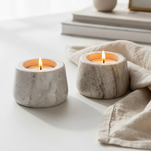 <b>Marble</b> <b>Candle</b> Sticks Pillar <b>Holder</b> Customized Logo White Stone Natural Stone Candlestick <b>Holder</b> - Product Image 6