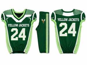 Uniforme de football américain réversible personnalisé de qualité supérieure |   Maillot et pantalon de football vert forêt et blanc |   Vêtements de sport pour équipes par sublimation - Product Image 2