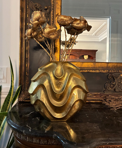 Handcrafted Irregular Brass Metallic <b>Vase</b> Abstract Textured Desktop Flower Arrangement Container <b>Unique</b> Luxury Gift Home Decor - Product Image 6