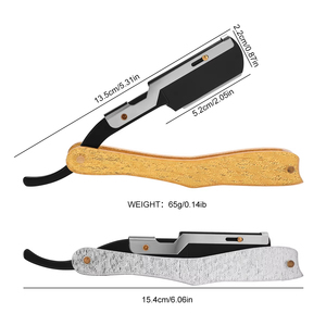 Navaja de barbero plegable para barba y cabello, navaja recta para afeitar hombres, cuidado facial manual, barba, calidad profesional de barbero - Product Image 4
