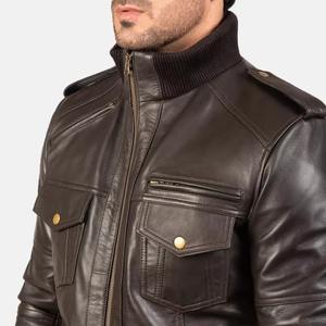 Chaqueta de cuero para hombre, hecha de cuero vacuno 2026, directamente de fábrica, con tamaño y logotipo personalizados, manga regular, de alta calidad. - Product Image 5