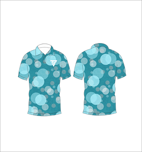 Polo de Hombre con Patrón de Círculos Teal, Sublimación Personalizada, Manga Corta, Verano, Casual, Transpirable, Ligero, para Golf - Product Image 3