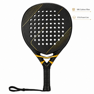 Raquette de beach tennis en fibre de carbone 12K 18K avec cadre en graphite, noyau en mousse EVA, forme diamant, légère, vente en gros - Product Image 2