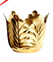 Seau à glace en cuivre martelé fait main, poignées florales rondes, refroidisseur de boissons vintage en métal plaqué or avec poignées, refroidisseur à vin