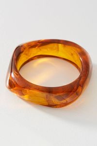 Handmade Epoxy Resin Bangle Bracelets Round Clear Brown Pattern Art Collectible Jewelry Casting Craft - Product Image 5