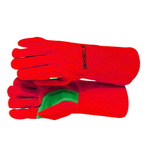 Wholesale Industrial Safety Cow Leather Heat Resistant Welder Working <b>Gloves</b> Breathable Anti-Slip Customizable Welding <b>Gloves</b> - Product Image 2