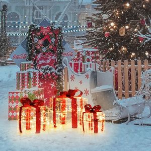 Decorazioni Natalizie Scatole Regalo Luminose 3 Pezzi con 60 Luci LED per Uso Interno ed Esterno - Product Image 2