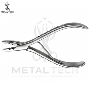 Pince de dépose d'extensions capillaires en acier inoxydable finition satinée, ouvre-anneaux micro-liens à double trou, outil de salon pour la destruction de liens à la kératine - Product Image 3