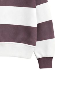 Sweat-shirt à col zippé rayé violet et blanc pour homme, pull en molleton décontracté pour l'hiver, fabricant OEM personnalisé - Product Image 6