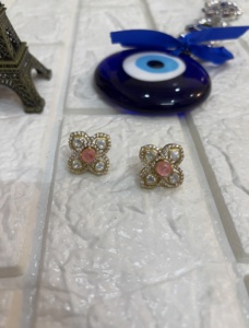 Gold Plated <b>Silver</b> <b>Studs</b> Earrings Indian Women Handmade Luxury Jewelry Set Engagement Gift Star Shape - Product Image 4