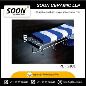 Porte-serviettes en acier inoxydable chromé, support mural pour serviettes de bain avec crochets, pour la maison et l'hôtel - Product Image 5