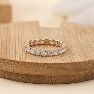 Moissanite 925 Sterling Silver Vintage Channel Set IGI Certified Eternity Band <b>Ring</b> | Full <b>Circle</b> Sparkle Minimal Luxury Jewelry - Product Image 1